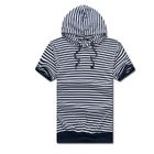 MR.PARK - Short-Sleeve Striped Hooded Top