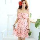 Tokyo Fashion - Sleeveless Floral Ruffle Chiffon Dress