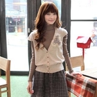 CLICK - Rosette-Accent Knit Vest