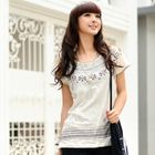 59 Seconds - Scallop-Hem Print Top