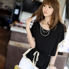 59 Seconds - Crochet-Hem Oversized Top with String