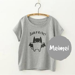 Meimei - Cartoon Crack Print Short-Sleeve T-Shirt Meimei - Cartoon Crack Print Short-Sleeve T-Shirt