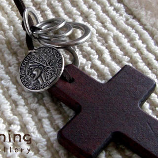 Wooden Cross Leather Necklace Wooden Cross Leather Necklace