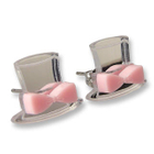 Sweet & Co. - Sweet Mirror Pink Hatter Ribbon Stud Earrings