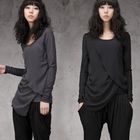HALUMAYBE - Wrap-Front Chiffon Top
