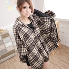CatWorld - Plaid Toggle Hooded Capelet