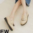 iGirl - Fringed Patent Platform Loafers