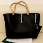 19th Street - Contrast-Strap Tote with Coin Purse
