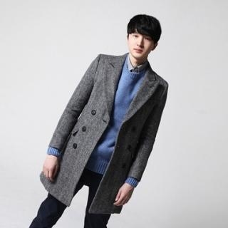 Double-Breasted Wool Blend Coat Double-Breasted Wool Blend Coat