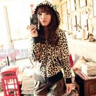 Ando Store - Faux-Fur Leopard-Print Hoodie
