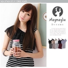 Maymaylu Dreams - Chiffon-Accent One-Shoulder Striped Top