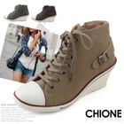 Chione - Lace-Up Sneaker Wedges