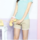 Tokyo Fashion - Crocheted-Hem Pleated Shorts