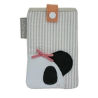 hair.mo - Panda Appliqué Striped Mobile-Phone Case hair.mo - Panda Appliqué Striped Mobile-Phone Case