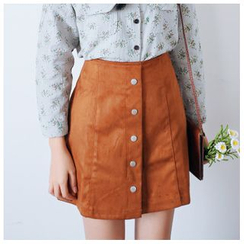 Sens Collection - Buttoned A-Line Skirt Sens Collection - Buttoned A-Line Skirt