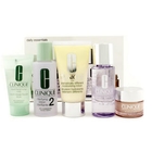 Clinique - Daily Essentials Set (Dry Combination Skin): Clarifying Lotion 2 + Makeup Remover + DDML + Facial Soap + Eyes  78C0