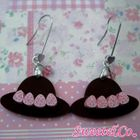 Sweet & Co. - Sweet Pink Swarovski Crystal Strawberry Choco Hat Dangle Earrings