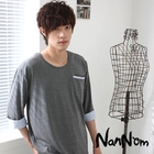 NanNom - Contrast Trim 3/4-Sleeve Top