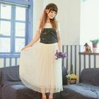 Angel Love - Set: Denim Vest + Mesh Maxi Skirt