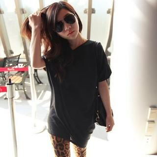 Asymmetric-Hem Scoop-Neck Top Asymmetric-Hem Scoop-Neck Top