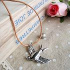 MyLittleThing - Silver Flying Pigeon Leather Necklace
