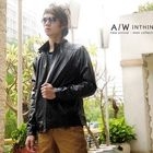 INTHING - Faux-Leather Zip-Up Jacket