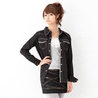 Lace Heart Print Long-Sleeve Shirt Lace Heart Print Long-Sleeve Shirt
