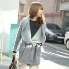 45SEVEN - Wool Blend Hooded Knit Coat