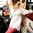 Ando Store - Drawstring-Waist Pintuck Shirt