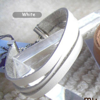 Modern White Leather Bracelet