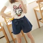 Tokyo Fashion - Bow-Accent Denim Culottes
