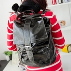 Fashion Lady - Faux-Leather Belted Backpack