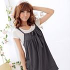 RingBear - Set: Short Sleeve Tee + Pleated Tank Top