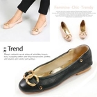 MODELSIS - Genuine Leather Metallic Accent Flats