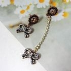 Angelove - Rhinestone Bow Earrings