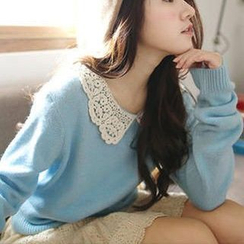 Tokyo Fashion - Crochet-Collar Sweater Tokyo Fashion - Crochet-Collar Sweater