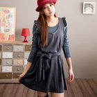 CatWorld - Ruffle-Trim Jumper Dress with Sash