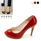 HOBAK girls - Genuine Leather Peep-Toe Pumps