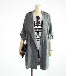 VIZZI - Marled Longline Coat VIZZI - Marled Longline Coat