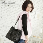 Miss Sweety - Chain-Strap Studded Bucket Bag