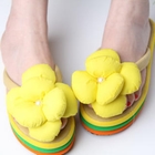 Grace Candy - Flower-Accent Platform Flip-Flops