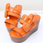 Grace Candy - Bow-Accent Wedge Mules