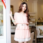 Tokyo Fashion - Bow-Accent Frilled Chiffon Dress