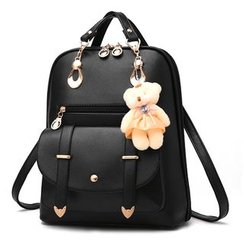 miim - Plain Faux Leather Backpack miim - Plain Faux Leather Backpack