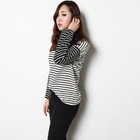 kenzi w - Stripe Round-Neck Long-Sleeve Top