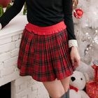 CatWorld - Frill-Trim Plaid Pleated Skirt 