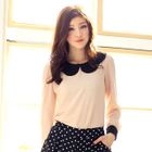 Tokyo Fashion - Contrast Trim Chiffon Top