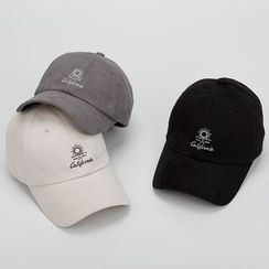 Parsili - Embroidered Faux Suede Baseball Cap Parsili - Embroidered Faux Suede Baseball Cap
