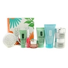 Clinique - Bonus Travel Set: Scrub + Liquid Soap + Day Cream + Night Cream + Eye Cream + Body Cream + Lipgloss + Brush