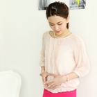 59th Street - Crochet-Trim Pleated Blouse